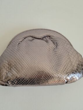 Silvano Biagini Silver Python Leather Shoulder Bag